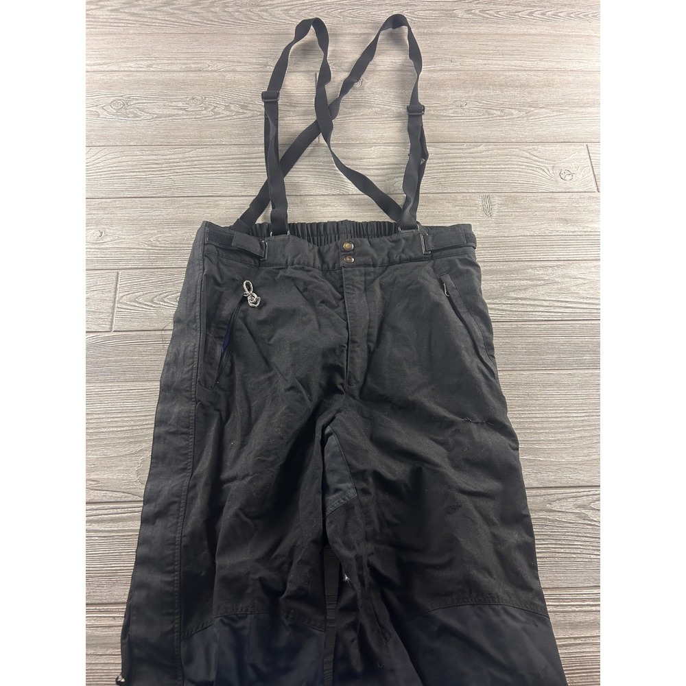 Patagonia Vintage Black Snow Pants Mens Suspenders Ski Snowboard Bibs